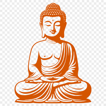 A vector representation of the Buddha statue in a serene pose, suitable for various digital designs.