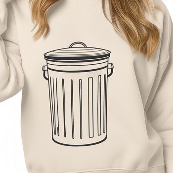 A simple illustration of a trash can with a lid on top, perfect for clipping art projects.