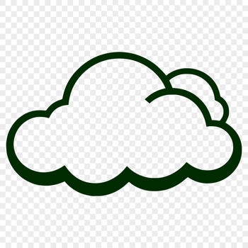 A simple white cloud symbol designed as vector art for various digital applications.