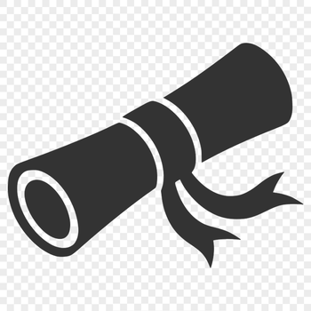 A stylized illustration of a diploma scroll with rolled edges, suitable for digital cutting and crafting projects.