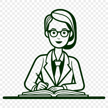 A vector illustration of a woman in a teaching profession.