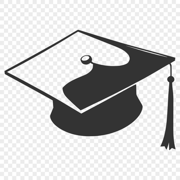 A traditional graduation cap with tassel and band, illustrated in vector format for easy editing and customization.