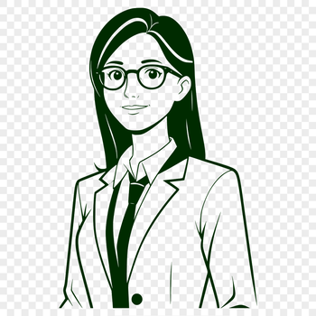 A professional illustration of a woman in a teaching role, suitable for educational contexts.