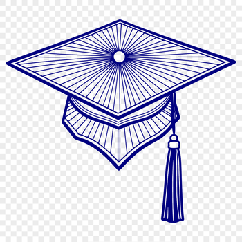 A traditional graduation cap icon designed as a vector image for educational purposes.