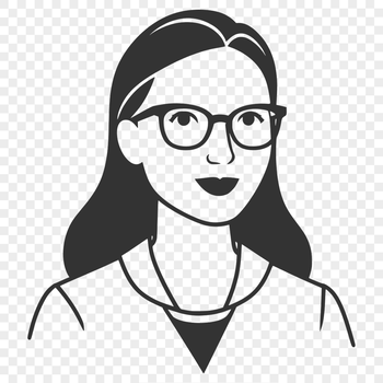 A woman in a teacher's profession, depicted in a simplified vector style.