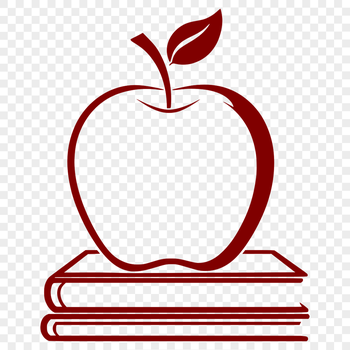 Educational resource featuring a stylized apple book with vector design elements.