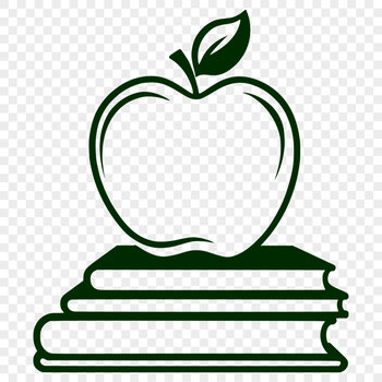 Illustrated educational materials for teachers featuring an apple-themed book design.