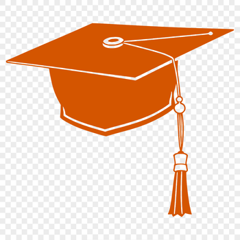 A traditional graduation cap symbol used in education to represent academic achievement.