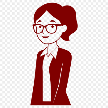 Illustration of a woman in a professional setting, representing the education profession.
