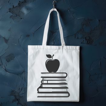 An illustration of a book with the Apple logo on the cover.