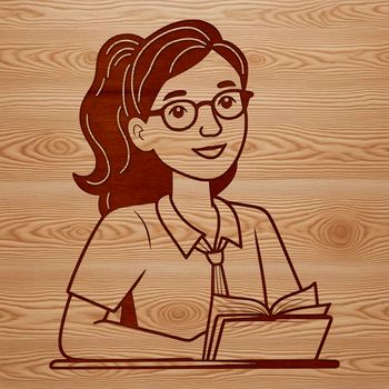 A professional woman standing in front of a whiteboard, symbolizing her role as a teacher in the education profession.