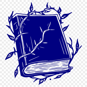 A detailed illustration of a book with thorns, suitable for educational materials or school projects.