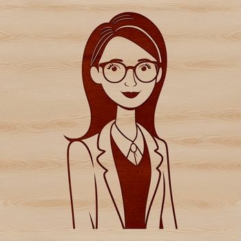 A female educator stands in front of a whiteboard, symbolizing education and teaching profession.
