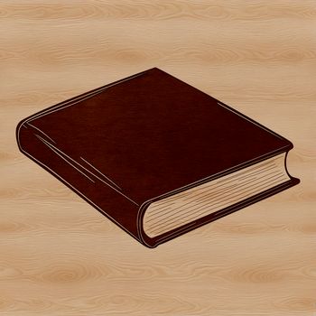 An illustration of a book with a classic design, suitable for educational purposes.