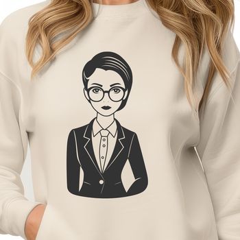 A woman in a profession of teaching, depicted as a vector image suitable for various applications.