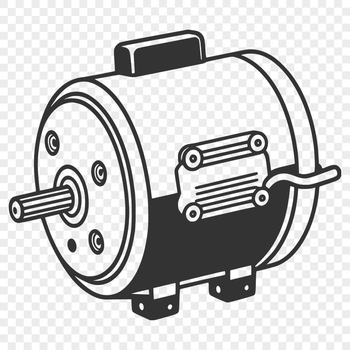 An illustrative diagram of a motor with moving parts, suitable for digital cutting and crafting.