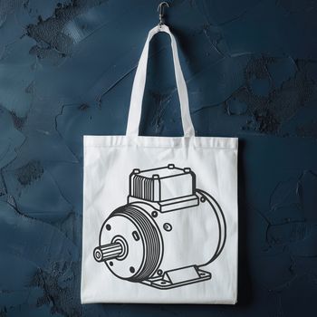 A detailed illustration of a motor with moving parts and gears, created as vector art.