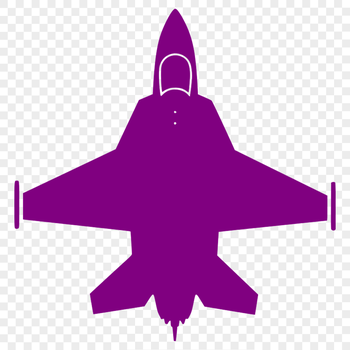 A stylized illustration of a single-engine airplane in flight.