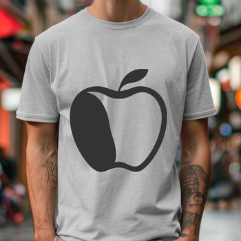 A detailed illustration of a single apple, suitable for use in graphic design projects.