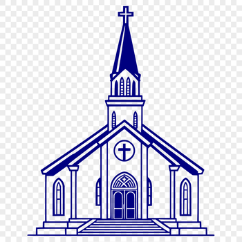 Baptist church building design, free vector art for printing or cutting with a laser cutter or Cricut.