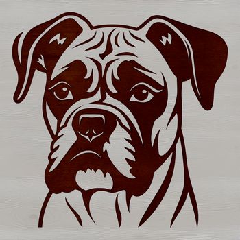 A detailed graphic representation of a Boxer animal's facial features, created as a scalable SVG file.
