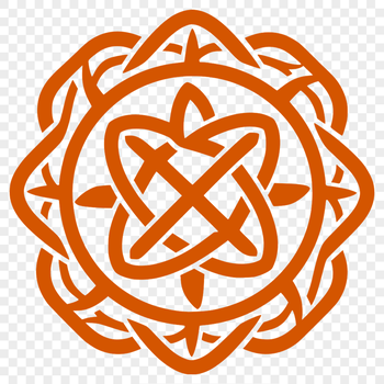 A detailed ornate Celtic pattern made up of intricate shapes and embellishments.