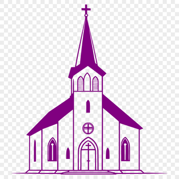 An intricately designed church building with ornate details, created as a vector graphic.