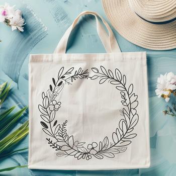 A decorative floral wreath designed as a vector graphic, suitable for various cutting machines and creative applications.