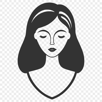 A woman illustration in a simple design style suitable for various uses including graphic design and digital art.