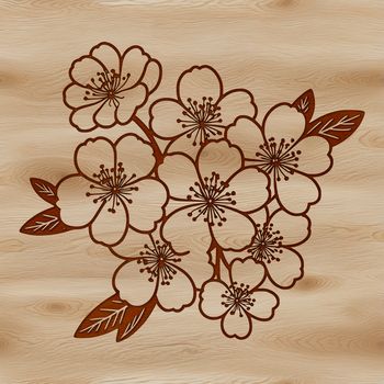 A stylized illustration of a cherry blossom in full bloom, suitable for digital design and cutting machine applications.