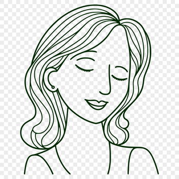 A detailed illustration of a woman in various poses and expressions, suitable for vector design and cutting machine projects.