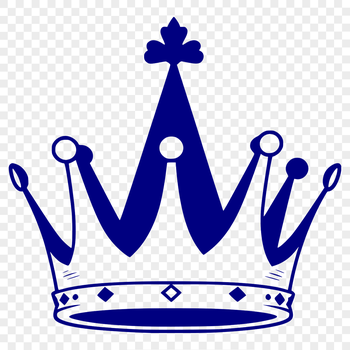 A vector design representation of a royal crown in a clean and scalable format.
