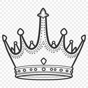 A simple line art crown design created as a vector SVG file.
