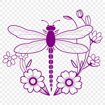 A detailed vector illustration of a dragonfly with intricate details, suitable for various digital designs.