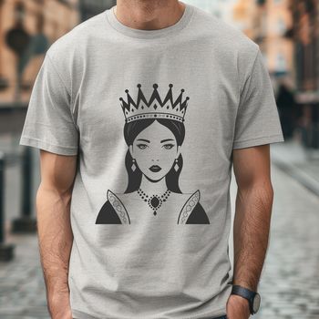 A female character in a royal attire, designed as a vector art for digital use.