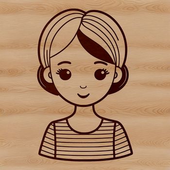 A digital illustration of a woman designed as a vector art image.
