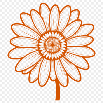 An SVG vector design of a single daisy blossom, suitable for cutting or laser engraving.