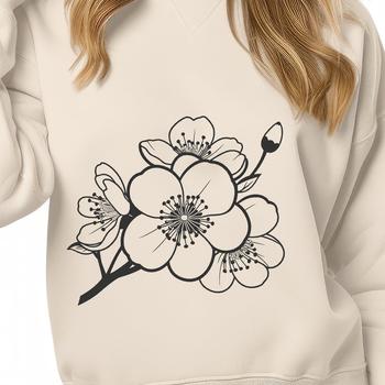 Cherry blossom flower in full bloom, a popular motif in vector design.