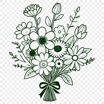 A vector graphic illustration of a floral bouquet.