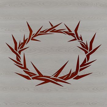 A detailed illustration of a crown of thorns, a symbol in various Christian traditions.
