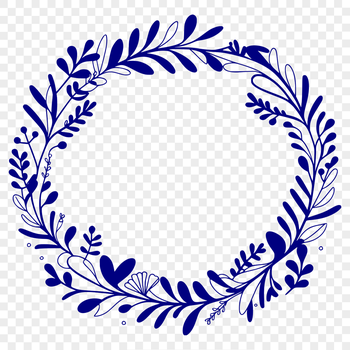 Floral wreath design made with vector shapes in an SVG format.