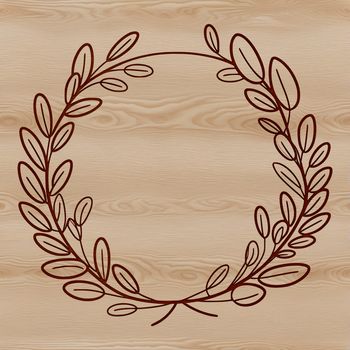 A floral design in the form of a circular wreath made up of interconnected elements.