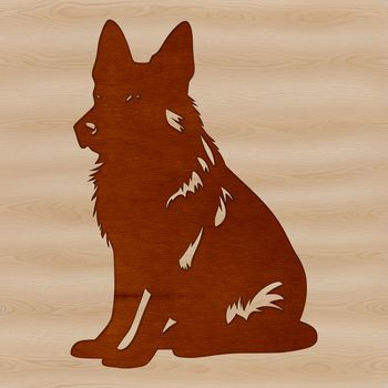 A high-quality vector illustration of a sitting German shepherd dog.