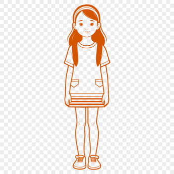 A young girl depicted in vector format as clip art.