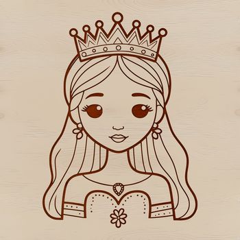 A young female princess in a royal gown, ideal for use as vector art in designs.