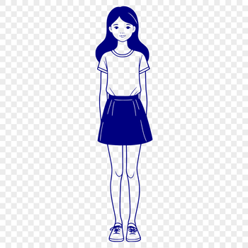 A young girl illustration created as an editable vector graphic.