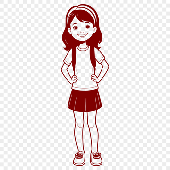 A young girl illustration created as an SVG file, suitable for digital designs and cutting machines.