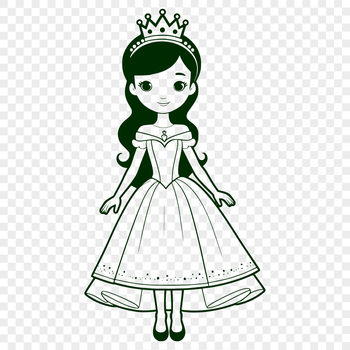 A vector graphic representation of a girl dressed as a princess.