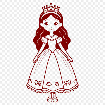 A royalty-inspired female character in a regal pose, created as vector art.
