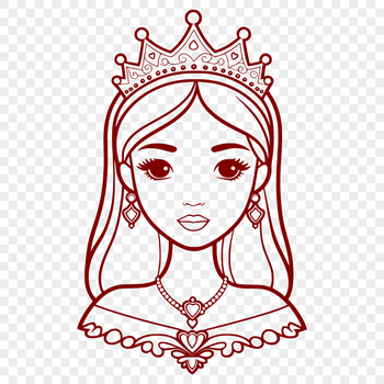 Girl princess clip art design created as a scalable SVG image.